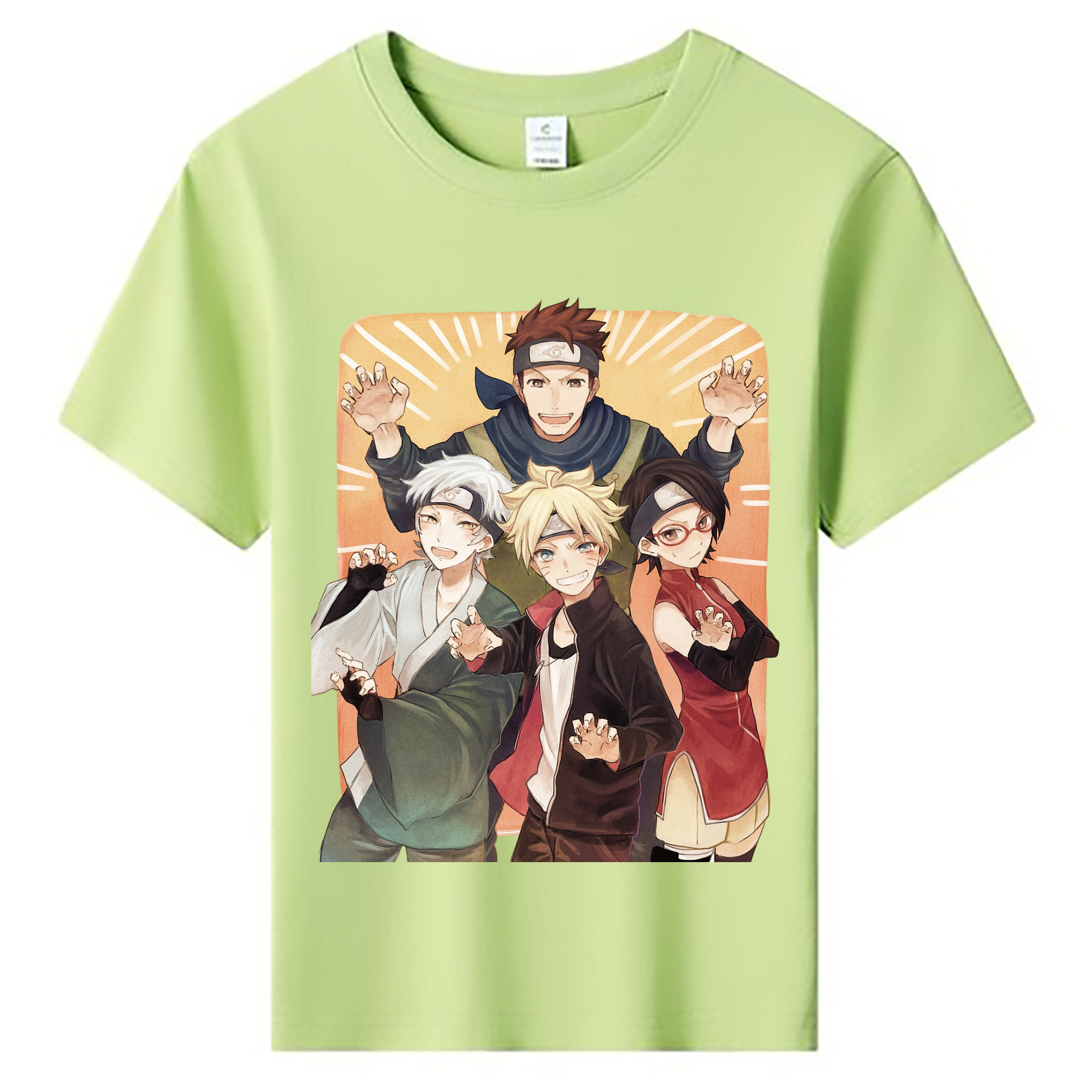 （画像用） NARUTO -ナルト- うちは サラダ Uchiha Sarada 綿100％キッズTシャツ（フロントプリント）